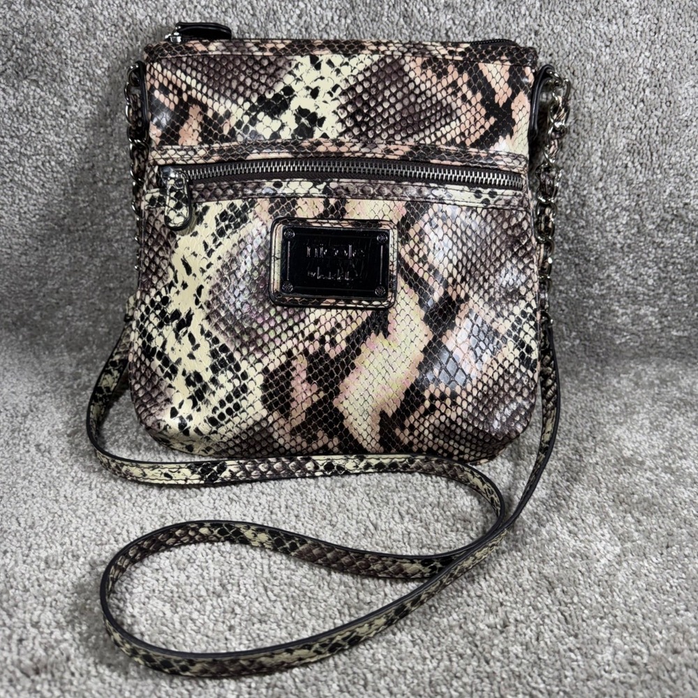 Nicole by Nicole Miller Crossbody Bag Snakeskin Animal Print Women MobWife